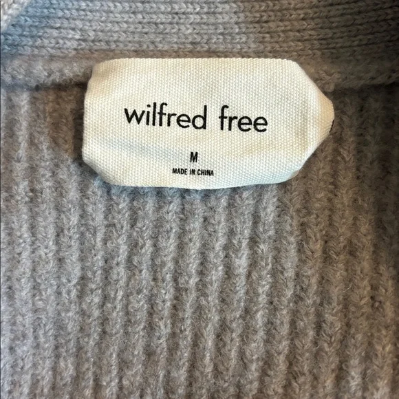 WILFRED Free | wool grey cardigan medium coastal minimalist preppy - Picture 3 of 4